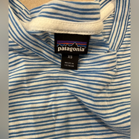 Patagonia 3/4 Sleeve Woman’s Blue Stripe T-Shirt Size XS - Picture 4 of 10